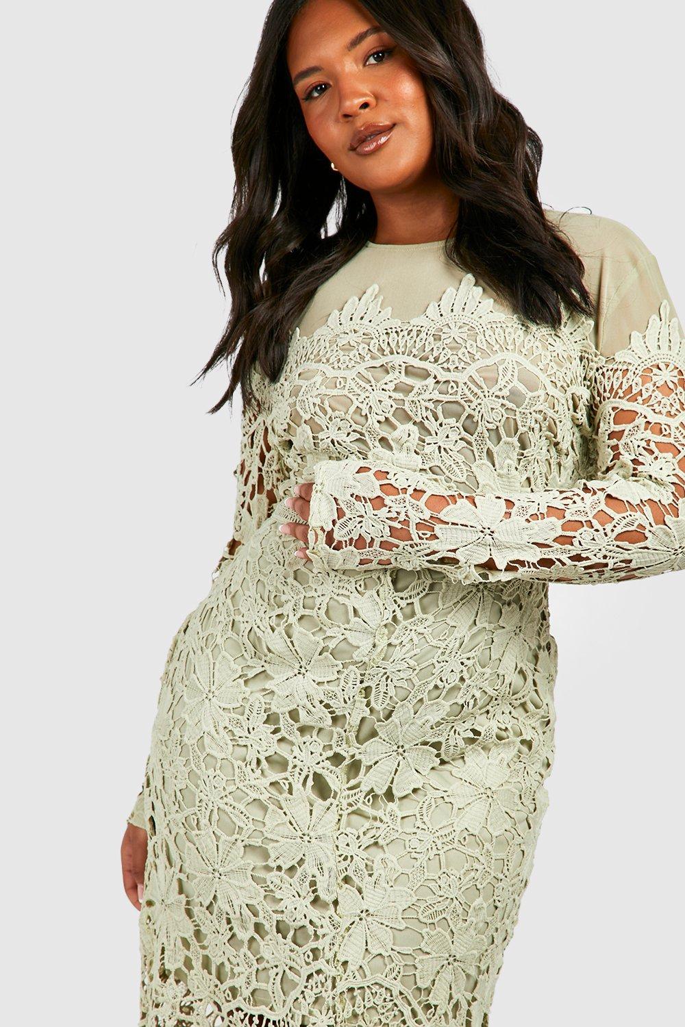 Plus Occasion Embroidered Floral Midi Dress boohoo